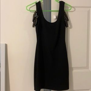 Black Dress with Studded Straps